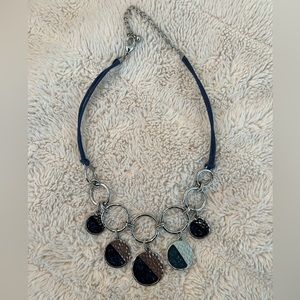 Chicos Silver and Dark Blue Necklace
